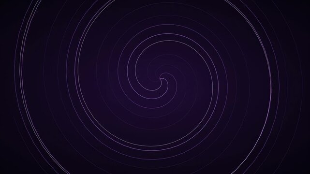 Hypnotic abstract rotating spiral pattern background deep violet orchid tones seamless looping motion for luxury branding