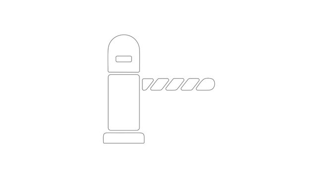 Security Checkpoint Barrier Gate, Vehicle Access Control System Motion Graphic, Isolated Loop Video