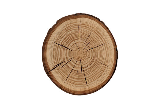 Minimal round tree trunk slice transparent cutout
