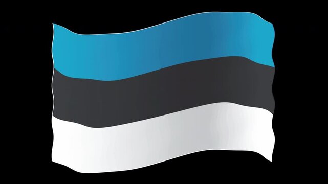 Aesthetic Waving Progress Pride Flag in Dynamic with Smooth Color Transitions wave gradient colors animation blue black motion cinematic graphic