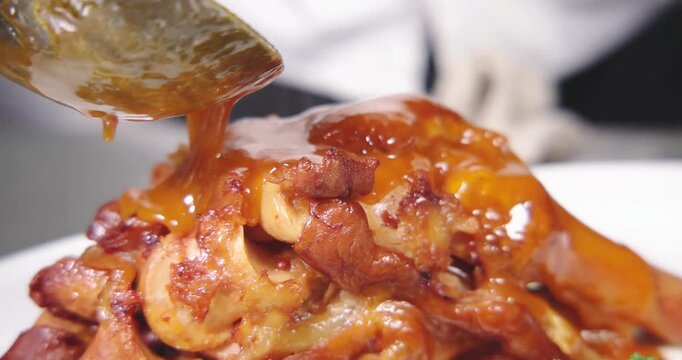 Chef Preparing Ingredients in Restaurant Kitchen 4K