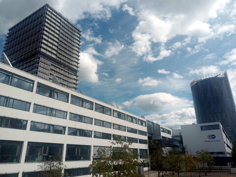 Bonn, Germany - August 29, 2026: UN, media and Post Tower skyline