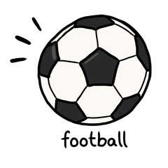Hand Drawn Black and White Football Soccer Ball Illustration © esra
