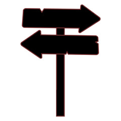 Wooden directional signpost arrows guide flat icon © Ikhwanul