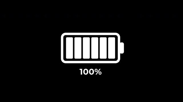 Battery Charging Level Meter Incremental Fill Reveal Transparent Background Alpha Channel