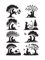 Fototapeta premium Creative Nature Moments & Woman with Bird Silhouette Collection