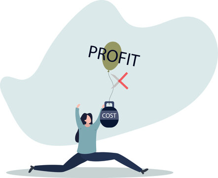 Cost reduction, cut expense to increase profit, improve business profitability by reduce spending, decrease investment fees. situation and activities. flat design.