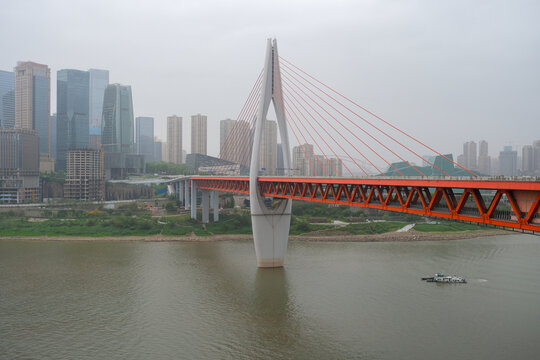 City Skyline and Cable-Stayed Bridge