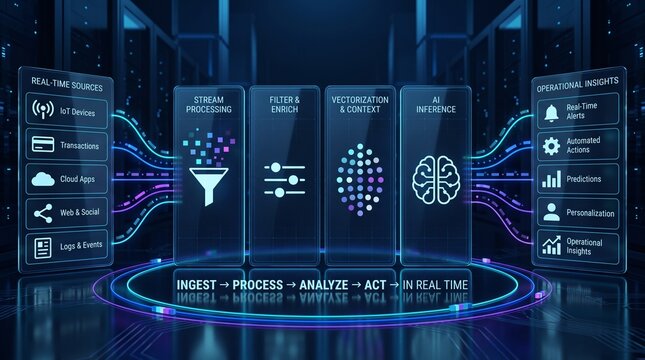 Real Time AI Analytics Pipeline Processing IoT, Transactions, Cloud and Web Data into Alerts, Predictions and Operational Insights