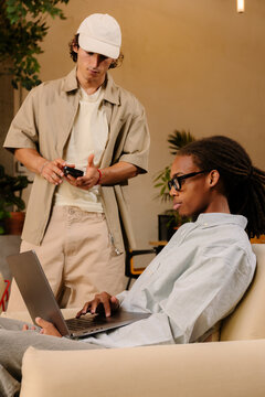 Creative team using technology to develop their daily activities