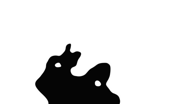 Ink drop spreading animation on white background, black watercolor bloom transition, 4k paint bleed texture, expanding blot shapes, artistic  for motion graphics