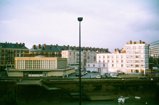French townscape with mixed architecture