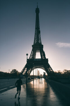 Man and Eiffel Tower