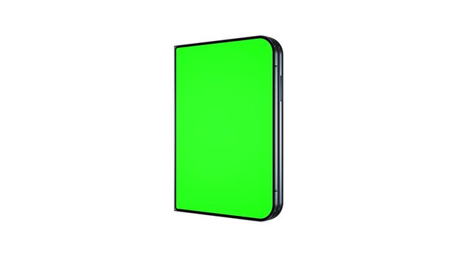 Foldable Smartphone Opening Animation With Green Screen Mockup