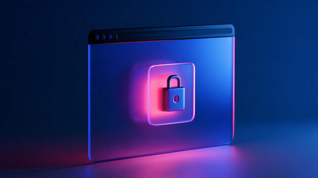 Privacy-Focused Browser Interface Glowing With A Tracker-Blocking Icon