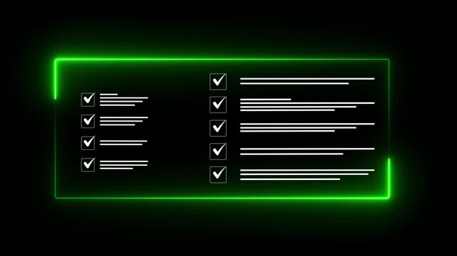 checklist and clipboard task documentation management, checklist questionnaire assessment form, online exam Choosing the right answer in the exam, on a transparent background. 4k video