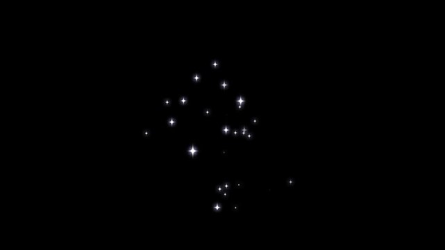 Glowing glitter burst sparkle effect, luxury white glitter sparkles trail, Bokeh light lights effect. Concept: Christmas, party, celebrate, birthday. blinking retro vector star on black screen.4k