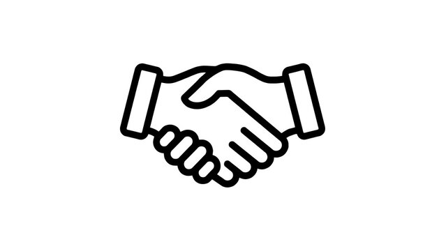 A digital illustration representing a formal business handshake icon symbolizing professional agreement cooperation trust and successful partnership