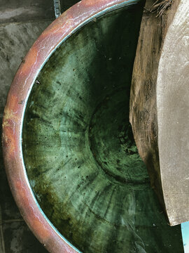 Antique Planter Filled with Water