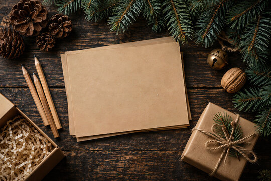 Christmas wish list craft paper background