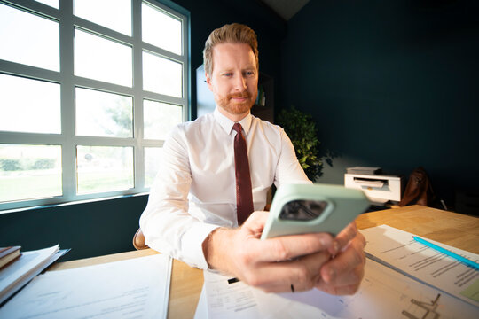 Checking Smartphone at Work