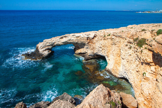 The bridge of love at Ayia Napa summer resort in Famagusta pf Cyprus