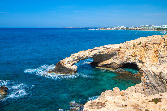 The bridge of love at Ayia Napa summer resort in Famagusta pf Cyprus