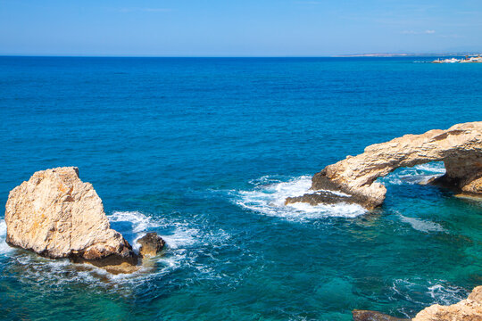 The bridge of love at Ayia Napa summer resort in Famagusta pf Cyprus