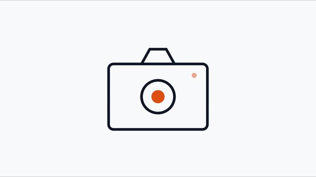 Minimalist camera animation with pulsing record indicator for digital media and projects