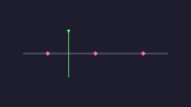 Minimalist timeline progress animation with moving indicator and keyframe markers motion minimalist interface