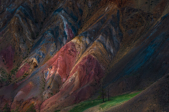 Colorful Rock Formations in Mountains