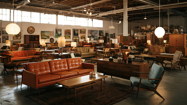 Refurbished Furniture Warehouse Glowing With Restored Vintage Pieces