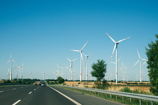 Highway Through a Wind Farm