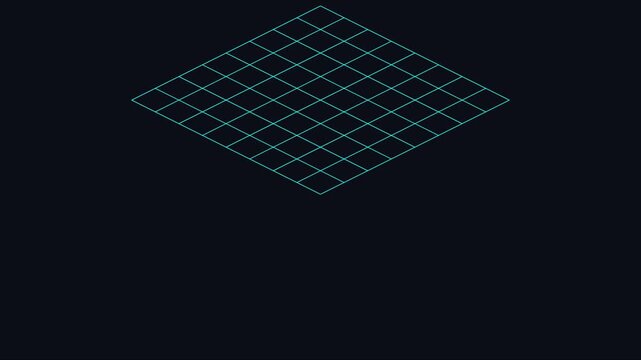 Isometric digital grid background, with glowing neon, lines for technology, and data visualization projects