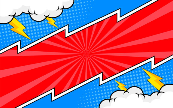 Colorful comic pop art background in retro style