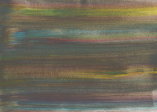 Horizontal Watercolor Wash in Dark Earth Tones with Colorful Accents