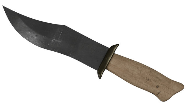 Clip point hunting knife blade closeup