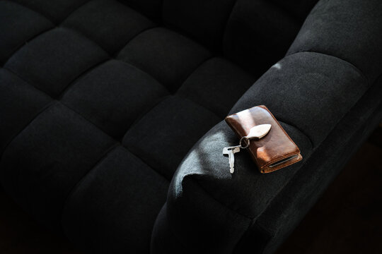 Wallet and Keys on Couch