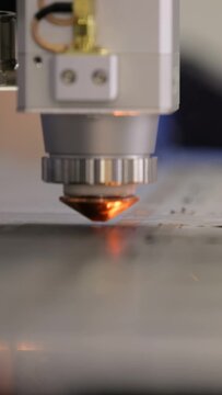 CNC Laser cutting of metal, modern industrial technology.