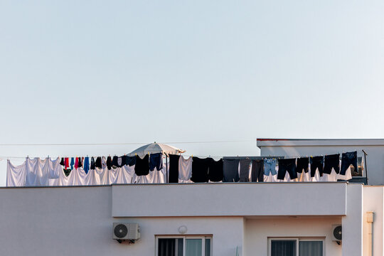 Laundry Drying in Mediterranean Sun