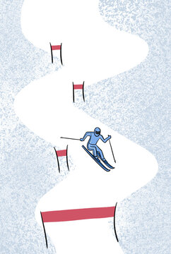 Ski Slalom racer