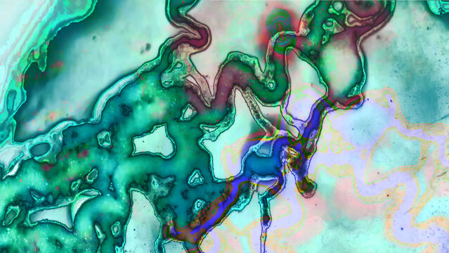 Abstract fluid teal and green marble wave texture background