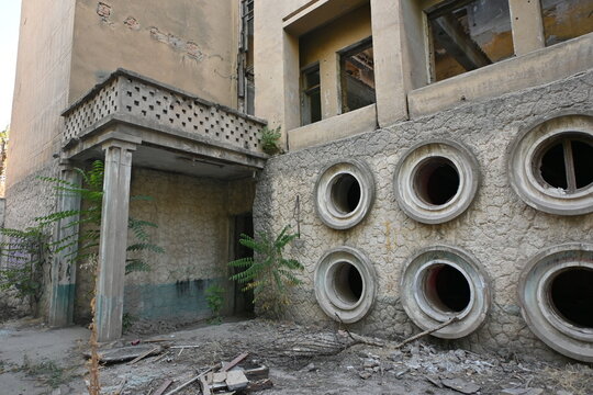 Abandoned Constructivist Chirchiqstroy Hotel and Former Industrial Technical College in Uzbekistan