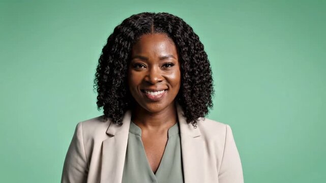 Confident Black female healthcare wellness coach providing trusted lifestyle guidance and preventive health support with a professional studio portrait for wellness marketing
