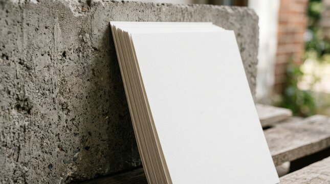 Blank contract pages stacked vertically against concrete surface