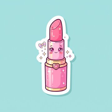 Pink lipstick vector illustration