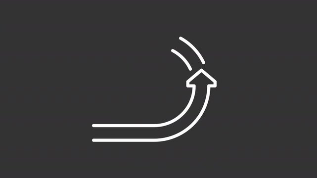 Agile workflow white line animation. Circle arrows animated outline icon. Innovative strategy. Continuous process improvement. Flexible project management. Dark mode linear motion graphic loop