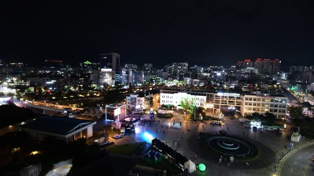 Gwangju May 18 Democracy Square Old Provincial Office UNESCO Historic Site Night View Cityscape Korea 광주 오일팔민주광장 구도청 국립아시아문화전당 야경 도시야경 민주항쟁 유네스코 사적지 한국