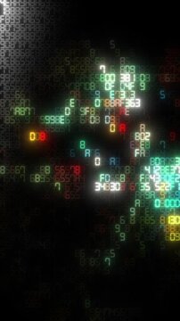 Futuristic digital hexadecimal code data stream animation