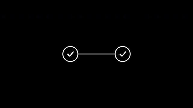 Two Step Milestone Workflow Progress Reveal Animation Transparent Background Alpha Channel